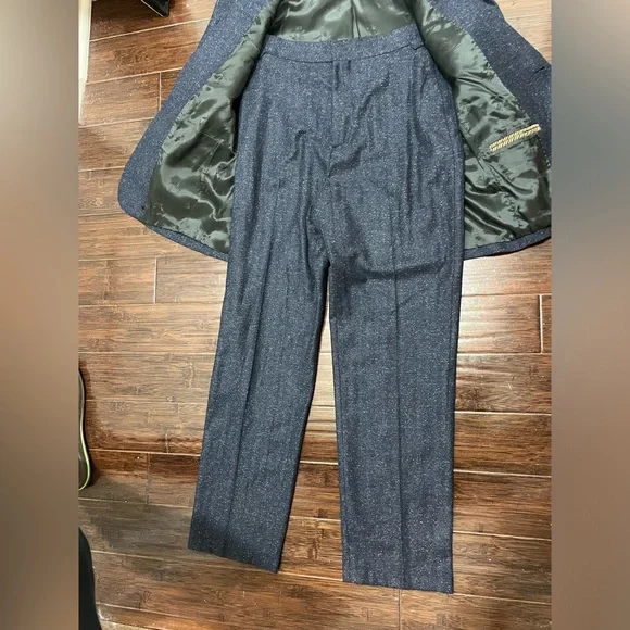 Billy Reid Women’s Navy Donegal Wool Silk Suit Size 4 NWOT - Picture 6 of 10